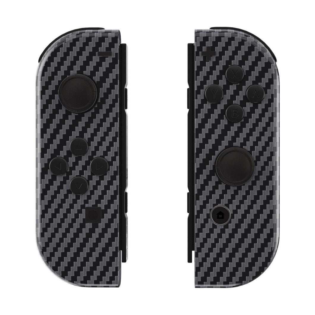 Glossy Graphite Carbon Fiber Pattern Shells For NS Switch Joycon & OLED Joycon-CS209WS - Extremerate Wholesale
