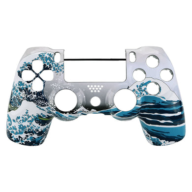 Glossy Great Wave Kanagawa Front Shell Compatible With PS4 Gen2 Controller-SP4FT58WS - Extremerate Wholesale