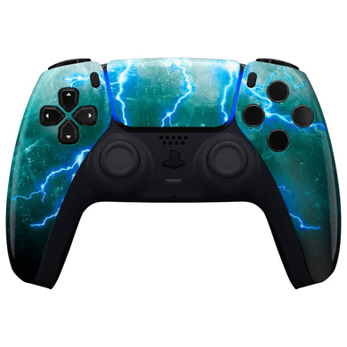 Glossy Green Storm Thunder Front Shell With Touchpad Compatible With PS5 Controller BDM-010 & BDM-020 & BDM-030 & BDM-040 - ZPFT1092G3WS - Extremerate Wholesale