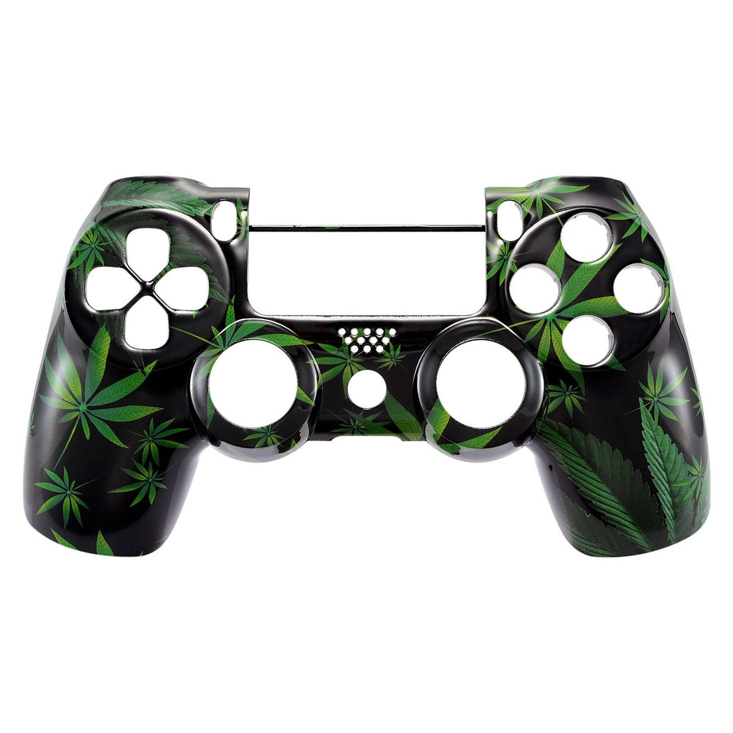 Glossy Green Weeds Front Shell Compatible With PS4 Gen2 Controller-SP4FT05WS - Extremerate Wholesale