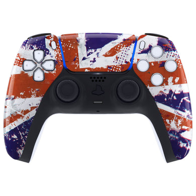 Glossy Impression UK Flag Front Shell With Touchpad Compatible With PS5 Controller BDM-010 & BDM-020 & BDM-030 & BDM-040 - ZPFT1054G3WS - Extremerate Wholesale