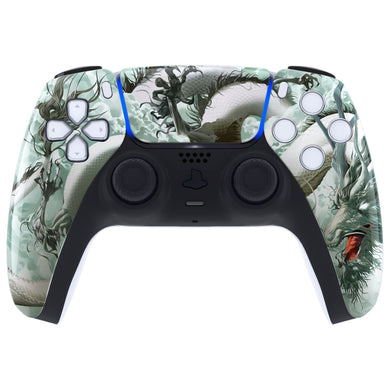 Glossy Jade Dragon - Cloud Dominator Front Shell With Touchpad Compatible With PS5 Controller BDM-010 & BDM-020 & BDM-030 & BDM-040 - ZPFT1071G3WS - Extremerate Wholesale