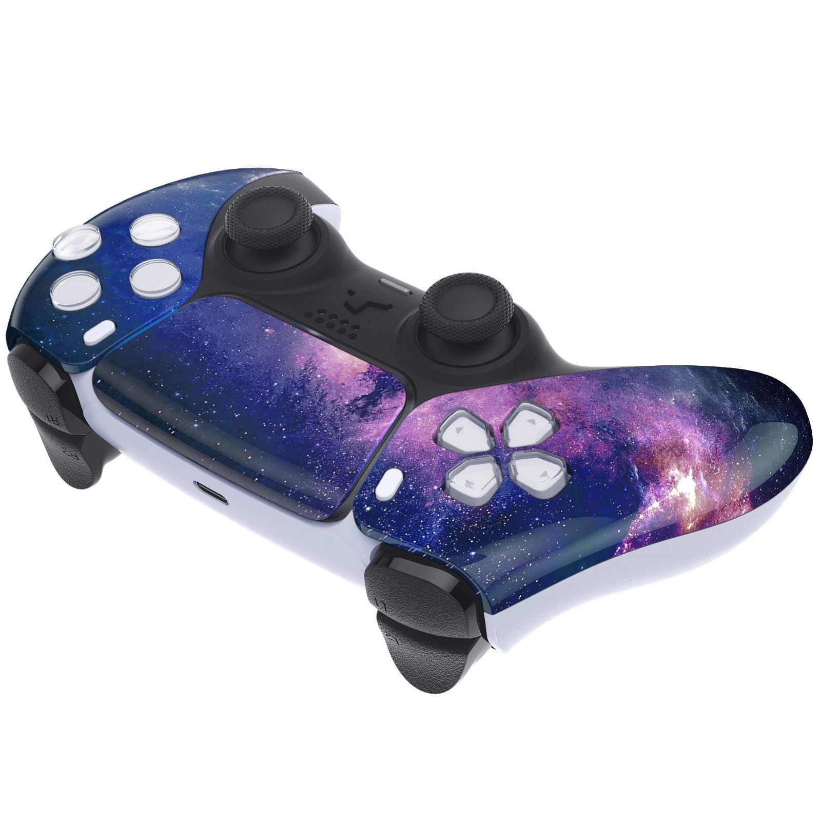 Glossy Purple Galaxy Front Shell With Touchpad Compatible With PS5 Controller BDM 010 020 030 040 050 ZPFT1001G3WS