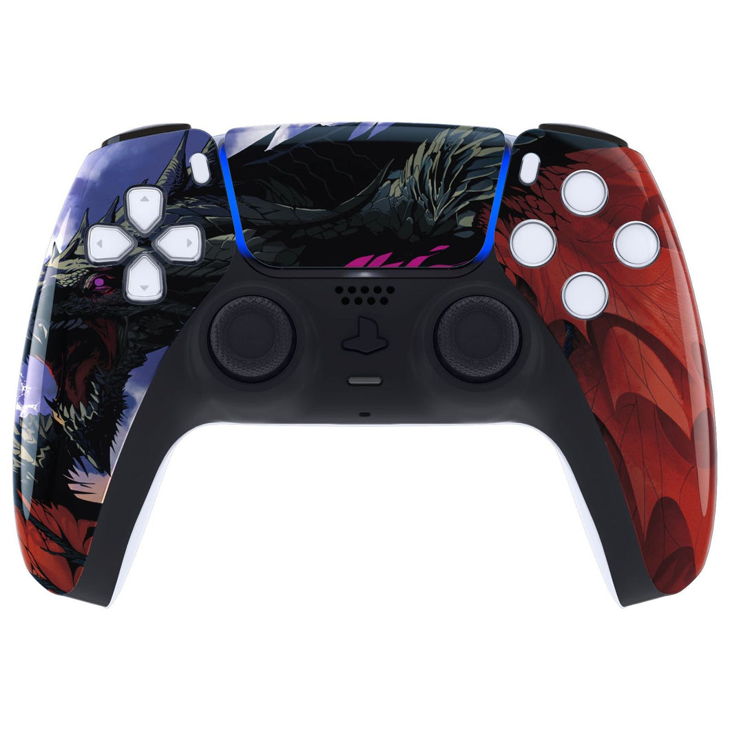 Glossy Roaring Dragon Front Shell With Touchpad Compatible With PS5 Controller BDM-010 & BDM-020 & BDM-030 & BDM-040 - ZPFT1074G3WS - Extremerate Wholesale