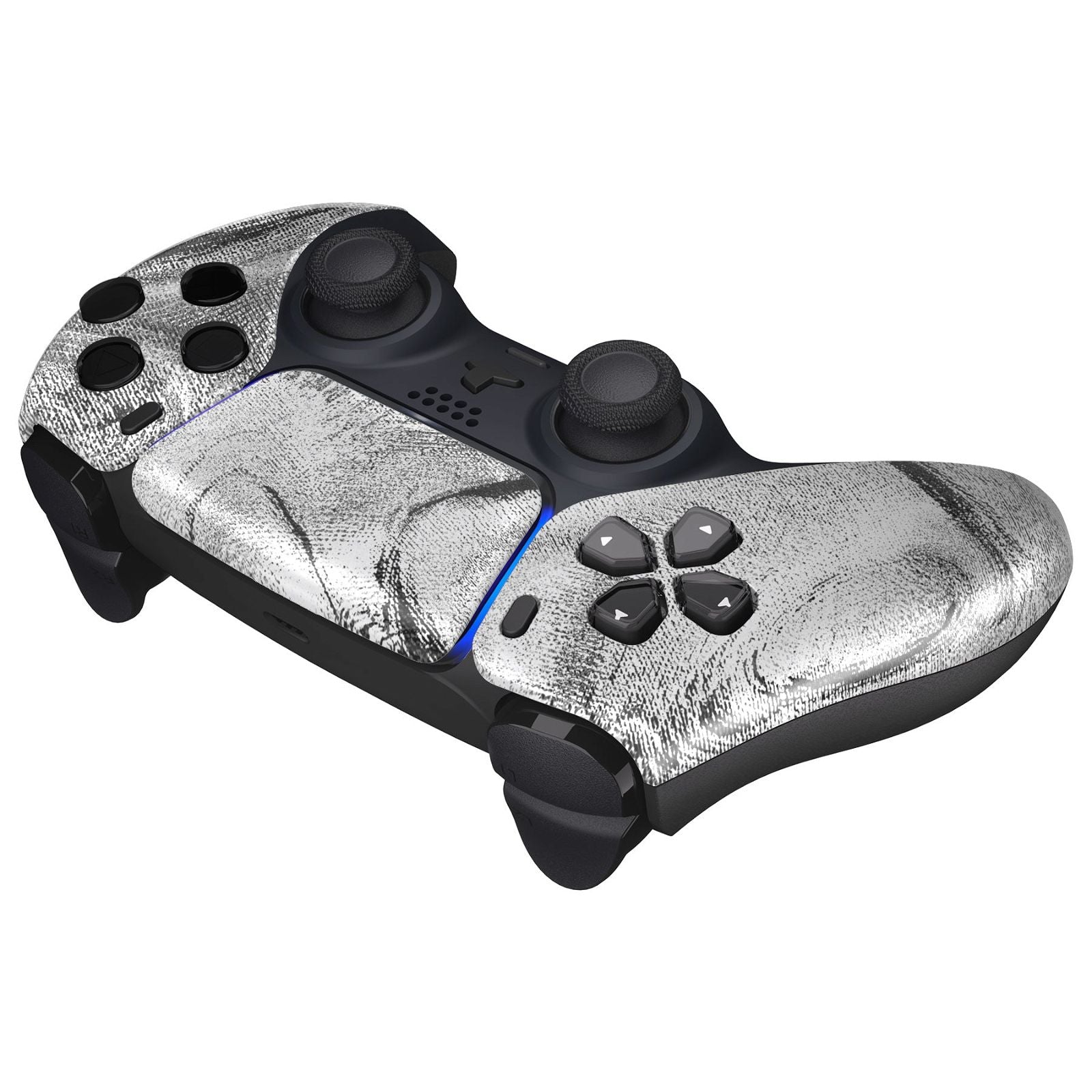 Glossy Silver Wave Front Shell With Touchpad Compatible With PS5