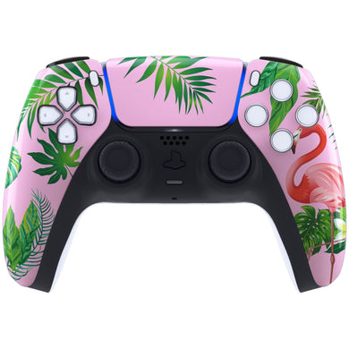 Glossy Tropical Flamingo Front Shell With Touchpad Compatible With PS5 Controller BDM-010 & BDM-020 & BDM-030 & BDM-040 - ZPFT1039G3WS - Extremerate Wholesale