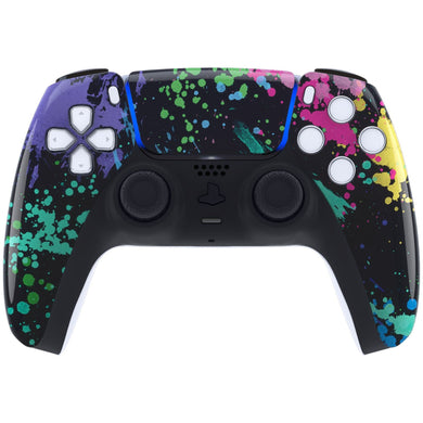 Glossy Watercolour Splash Front Shell With Touchpad Compatible With PS5 Controller BDM-010 & BDM-020 & BDM-030 & BDM-040 - ZPFT1042G3WS - Extremerate Wholesale