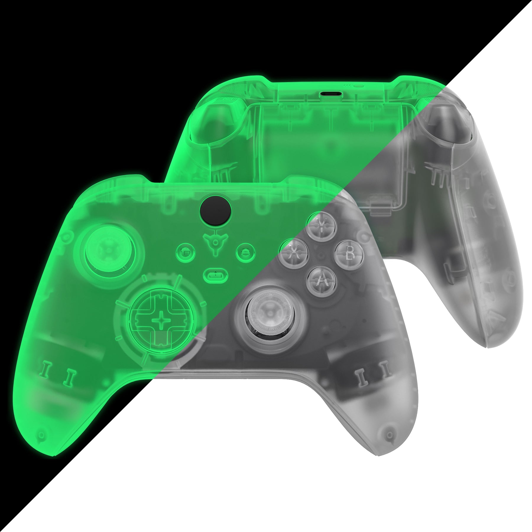 Glow In Dark -Green Full Set Housing Shell with Buttons For Xbox Series ...