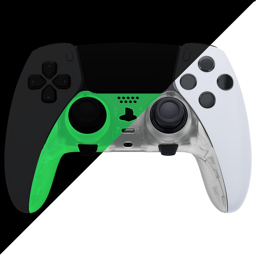 Glow In Dark - Green Replacement Top Bottom Decorative Trim Shell Compatible with PS5 Edge Controller -CXQEGM007WS