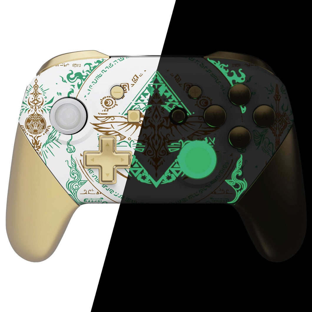 Glow in Dark - Totem of Kingdom White Full Shells And Handle Grips For NS Pro Controller-FRT106WS - Extremerate Wholesale