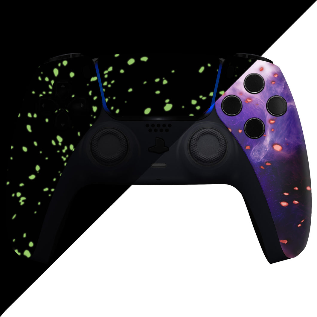 Glow in Dark - Cosmic Camo Front Shell With Touchpad Compatible With PS5 Controller BDM-010/020/030/040/050 - ZPFT1109G3WS