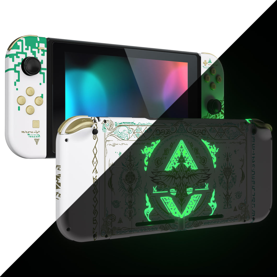 Glow in Dark - Totem of Kingdom White Full Shells For NS JoyCon - Without Any Buttons Included-QT123V1WS