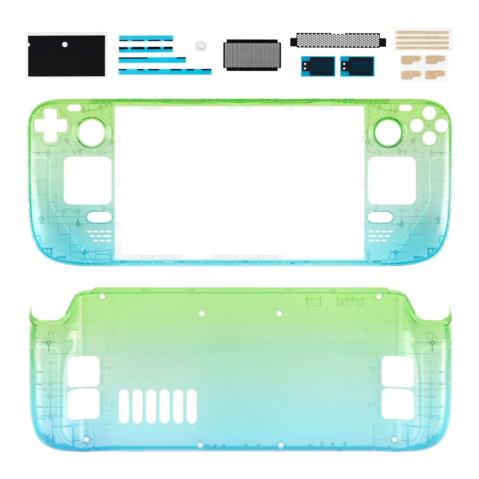 Gradient Translucent Green Blue Full Set Shell For Steam Gradient Translucent Green Blue Full Set Shell For Steam