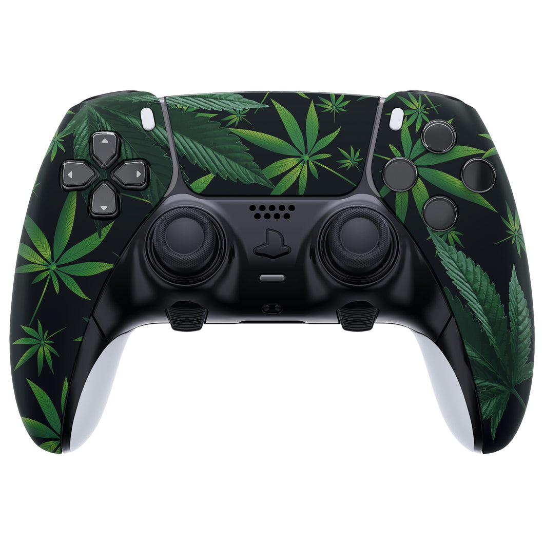 Green Weeds Left Right Front Housing Shell With Touchpad Compatible With PS5 Edge Controller - MLREGT007WS