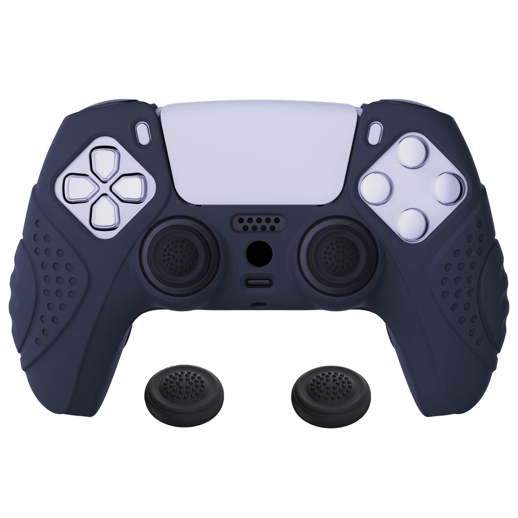 Guardian Edition Midnight Blue Ergonomic Silicone Case Skin With Black Joystick Caps For PS5 Controller-YHPF003