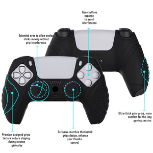 Guardian Edition Black Ergonomic Silicone Case Skin With Black Joystick Caps For PS5 Controller-YHPF001 - Extremerate Wholesale
