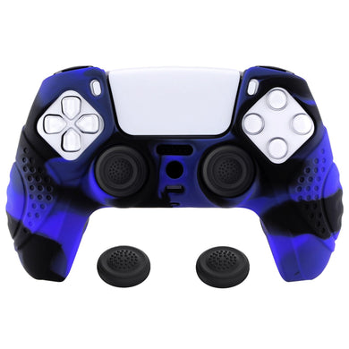 Guardian Edition Blue & Black Ergonomic Silicone Case Skin With Black Joystick Caps For PS5 Controller-YHPF021 - Extremerate Wholesale