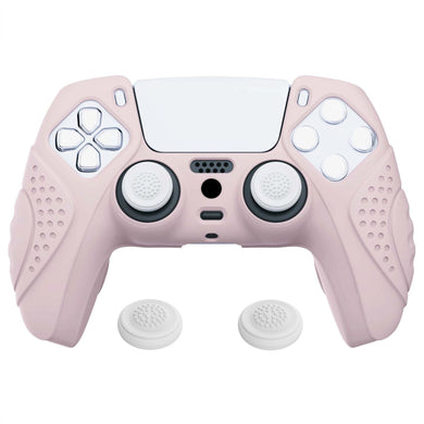 Guardian Edition Cherry Blossoms Pink Ergonomic Silicone Case Skin With White Joystick Caps For PS5 Controller-YHPF005 - Extremerate Wholesale