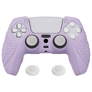 Guardian Edition Mauve Purple Ergonomic Silicone Case Skin With White Joystick Caps For PS5 Controller-YHPF009 - Extremerate Wholesale