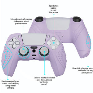 Guardian Edition Mauve Purple Ergonomic Silicone Case Skin With White Joystick Caps For PS5 Controller-YHPF009 - Extremerate Wholesale