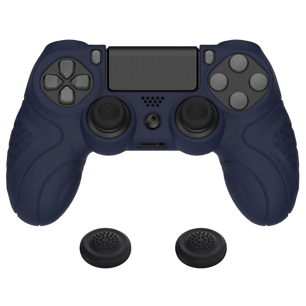 Guardian Edition Midnight Blue Ergonomic Soft Anti-Slip Controller Silicone Case Cover With Black Joystick Caps Compatible With PS4 Slim PS4 Pro Controller - P4CC0061 - Extremerate Wholesale