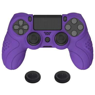 Guardian Edition Purple Ergonomic Soft Anti-Slip Controller Silicone Case Cover With Black Joystick Caps Compatible With PS4 Slim PS4 Pro Controller - P4CC0065 - Extremerate Wholesale