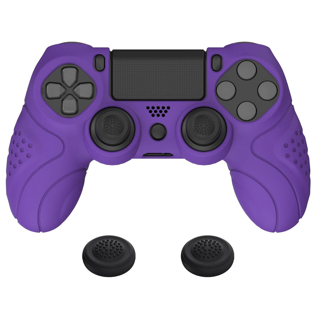 Guardian Edition Purple Ergonomic Soft Anti-Slip Controller Silicone Case Cover With Black Joystick Caps Compatible With PS4 Slim PS4 Pro Controller - P4CC0065 - Extremerate Wholesale