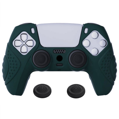 Guardian Edition Racing Green Ergonomic Silicone Case Skin With Black Joystick Caps For PS5 Controller-YHPF004 - Extremerate Wholesale