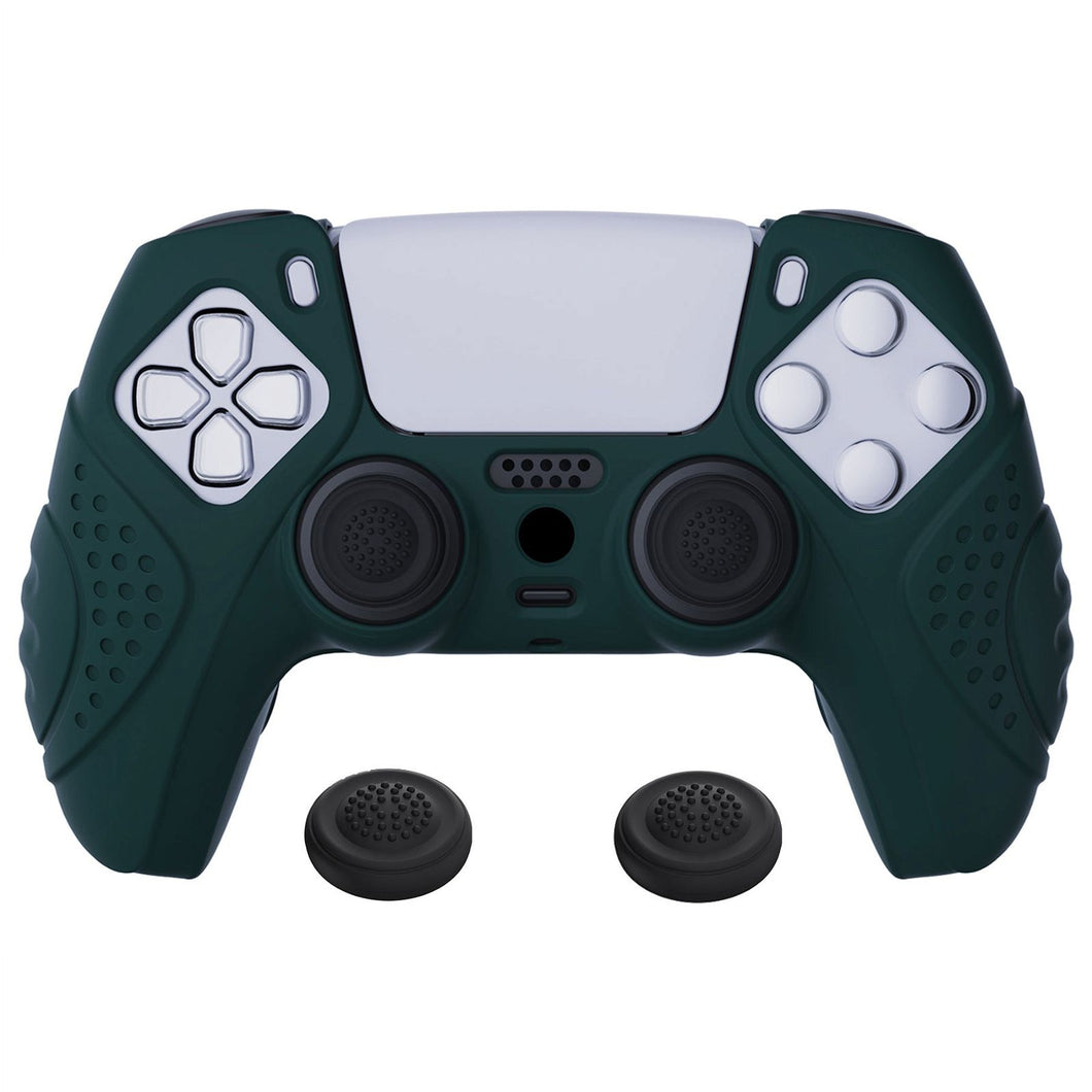 Guardian Edition Racing Green Ergonomic Silicone Case Skin With Black Joystick Caps For PS5 Controller-YHPF004 - Extremerate Wholesale