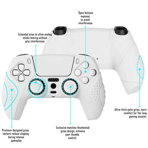 Guardian Edition White Ergonomic Silicone Case Skin With White Joystick Caps For PS5 Controller-YHPF002 - Extremerate Wholesale