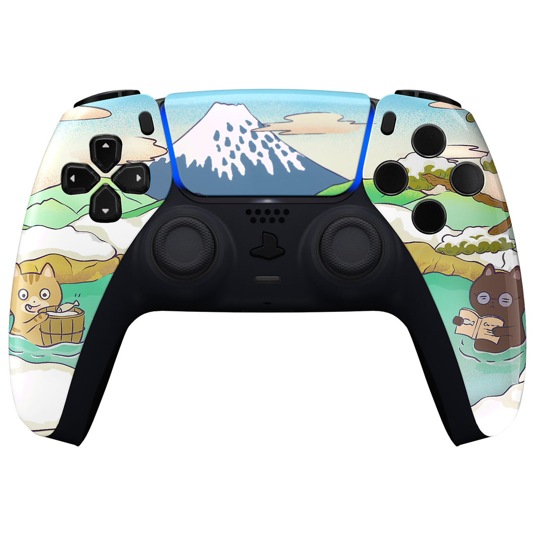 Hot Spring Kitties Front Shell With Touchpad Compatible With PS5 Controller BDM-010 & BDM-020 & BDM-030 & BDM-040 - ZPFR007G3WS