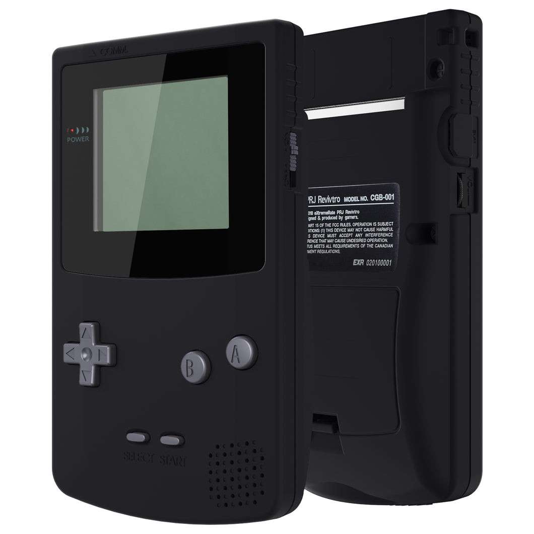 IPS Ready Upgraded eXtremeRate Black Replacement Full Set Shells with Buttons for Gameboy Color GBC , Compatible with GBC OSD IPS & Regular IPS & Standard LCD - QCBP3013