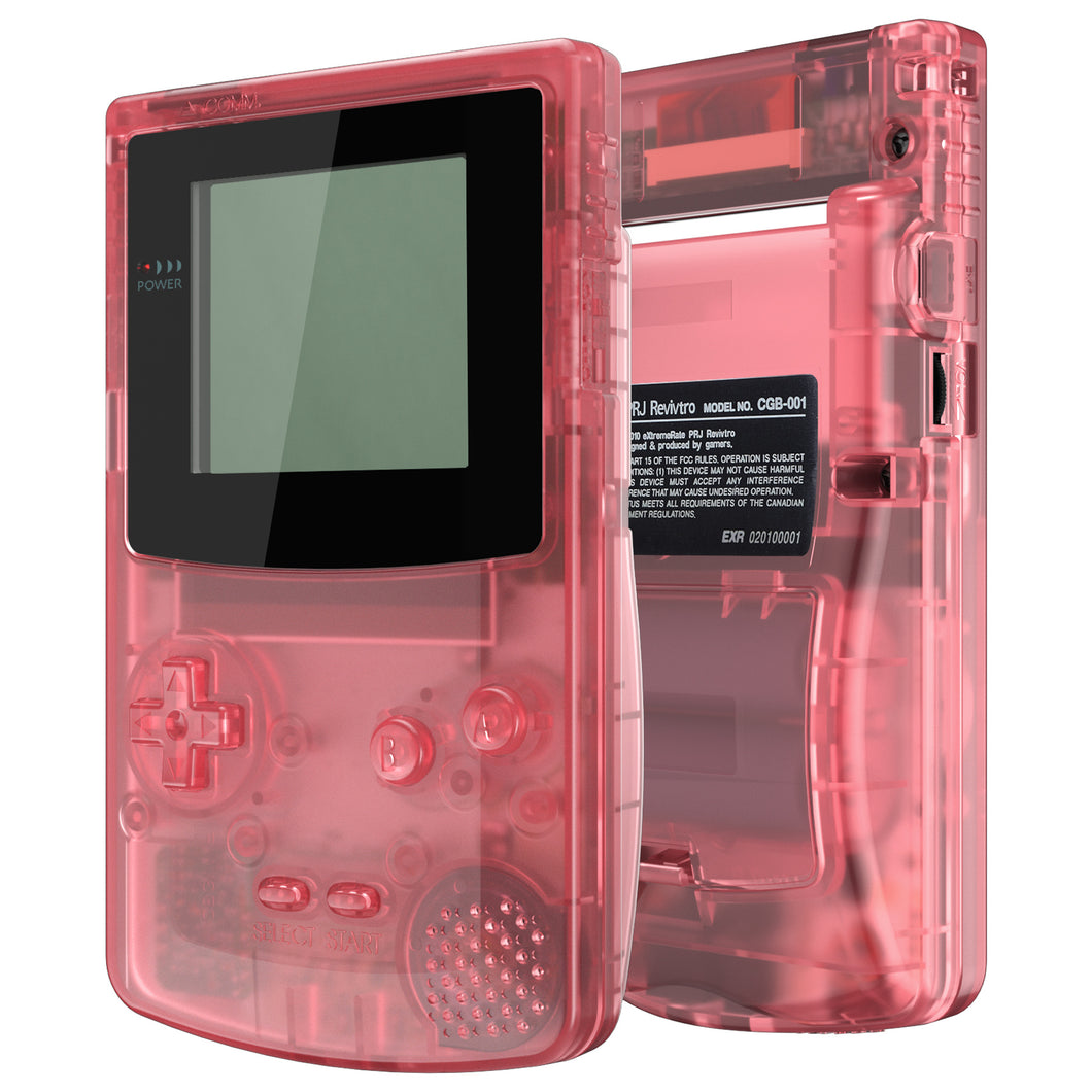 IPS Ready Upgraded eXtremeRate Cherry Pink Replacement Full Set Shells with Buttons & Black Screen Lens for Gameboy Color GBC , Compatible with GBC OSD IPS & Regular IPS & Standard LCD - QCBM5009