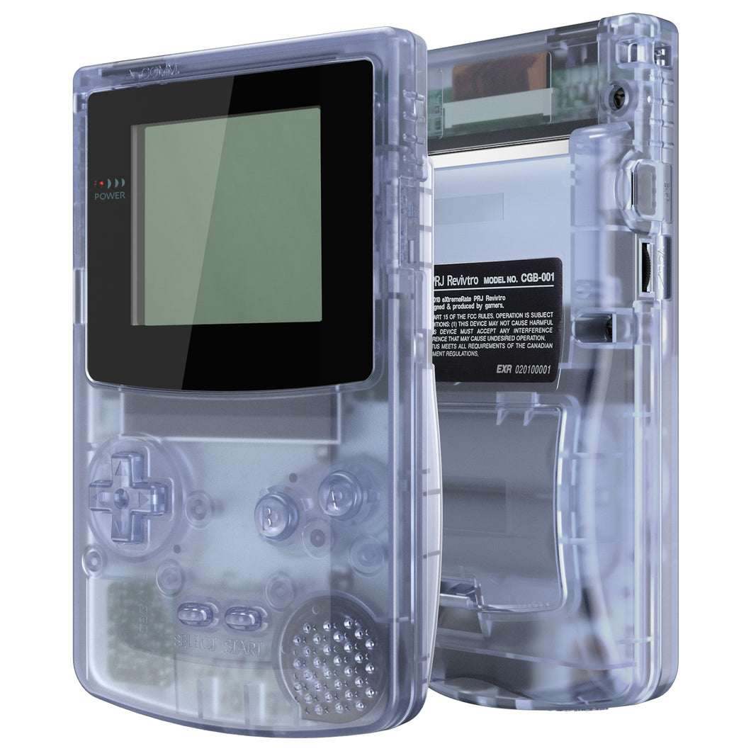 IPS Ready Upgraded eXtremeRate Glacier Blue Replacement Full Set Shells with Buttons & Black Screen Lens for Gameboy Color GBC , Compatible with GBC OSD IPS & Regular IPS & Standard LCD - QCBM5008