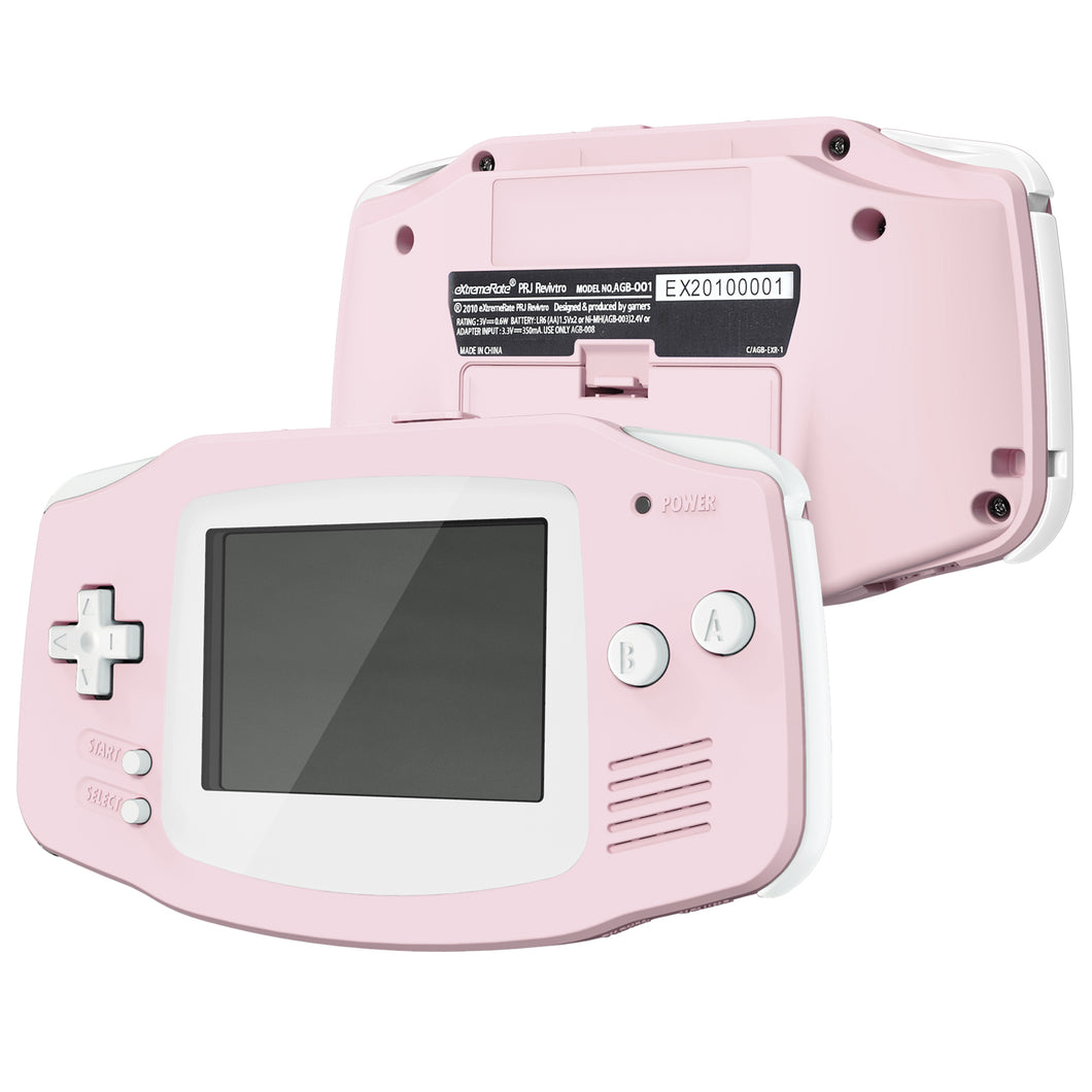 IPS Ready Upgraded eXtremeRate Pink Replacement Full Set Shells with Buttons for Gameboy Advance GBA, Compatible with Both IPS & Standard LCD - TAGP3012