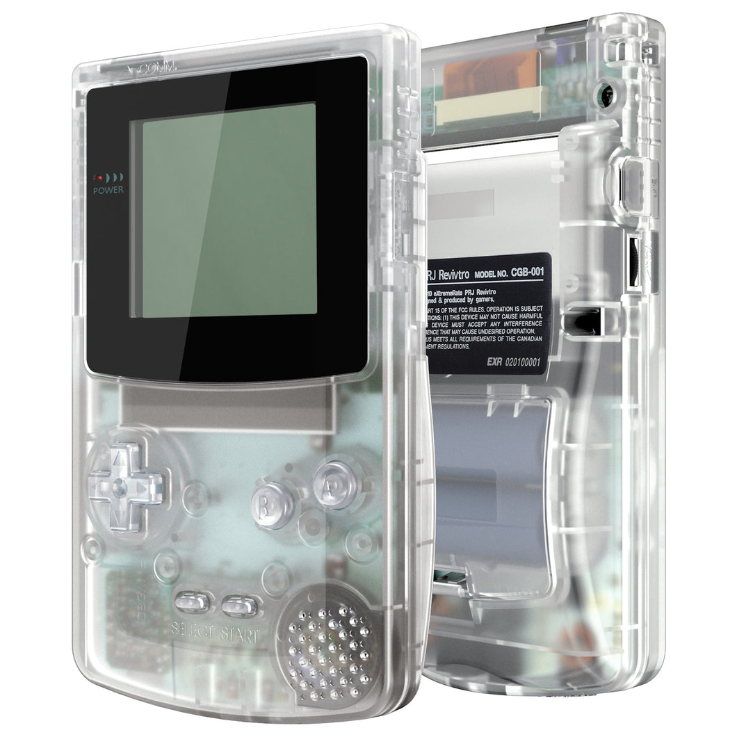 IPS Ready Upgraded eXtremeRate Transparent Clear Replacement Full Set Shells with Buttons for Gameboy Color GBC , Compatible with GBC OSD IPS & Regular IPS & Standard LCD - QCBM5001