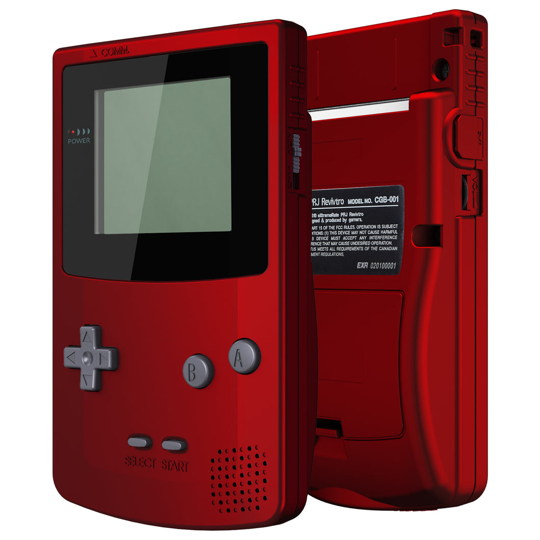 IPS Ready Upgraded eXtremeRate Vampire Red Replacement Full Set Shells with Buttons for Gameboy Color GBC , Compatible with GBC OSD IPS & Regular IPS & Standard LCD - QCBP3003