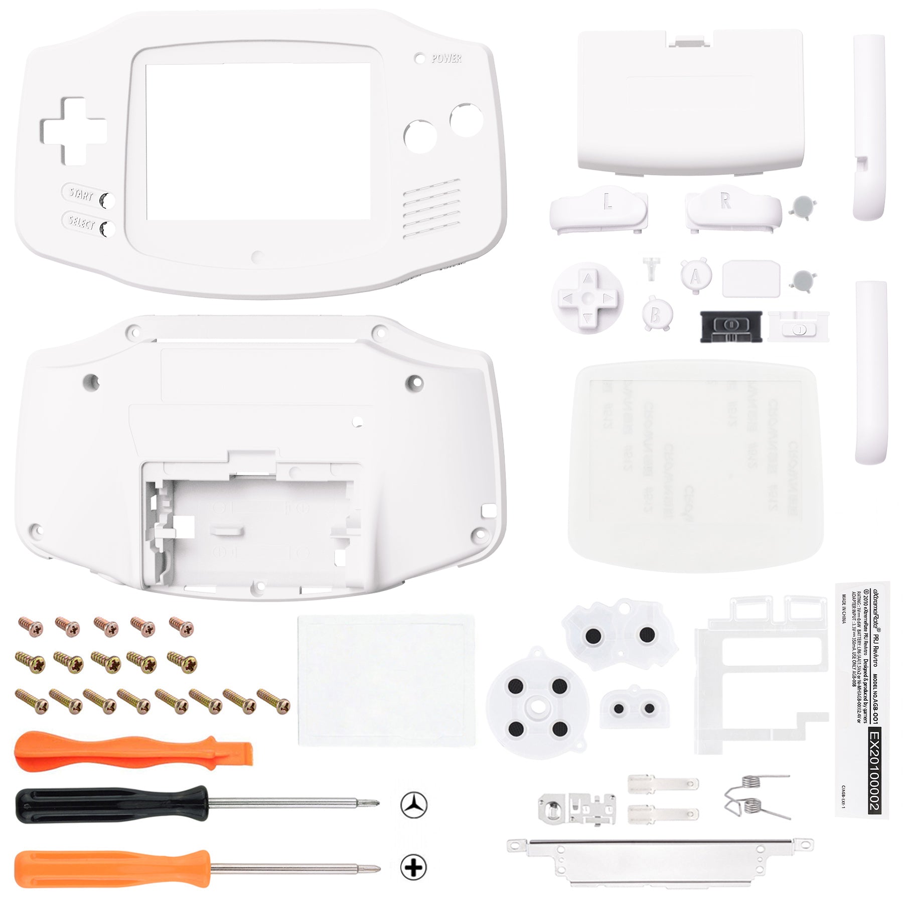 IPS Ready Upgraded eXtremeRate White Replacement Full Set Shells 