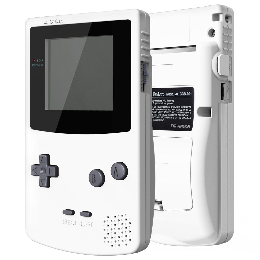IPS Ready Upgraded eXtremeRate White Replacement Full Set Shells with Buttons for Gameboy Color GBC , Compatible with GBC OSD IPS & Regular IPS & Standard LCD - QCBP3008