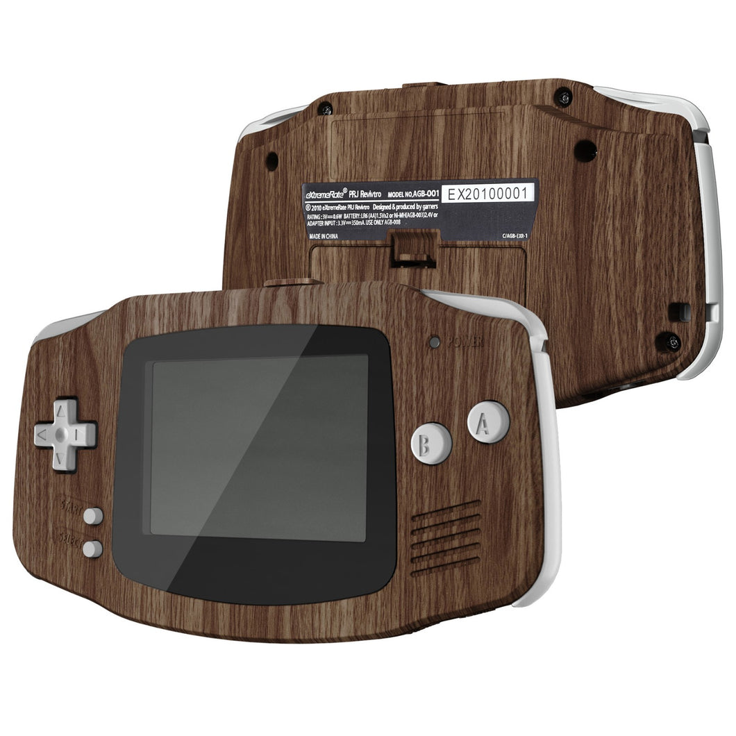 IPS Ready Upgraded eXtremeRate Wood Grain Replacement Full Set Shells with Buttons for Gameboy Advance GBA, Compatible with Both IPS & Standard LCD - TAGS2001