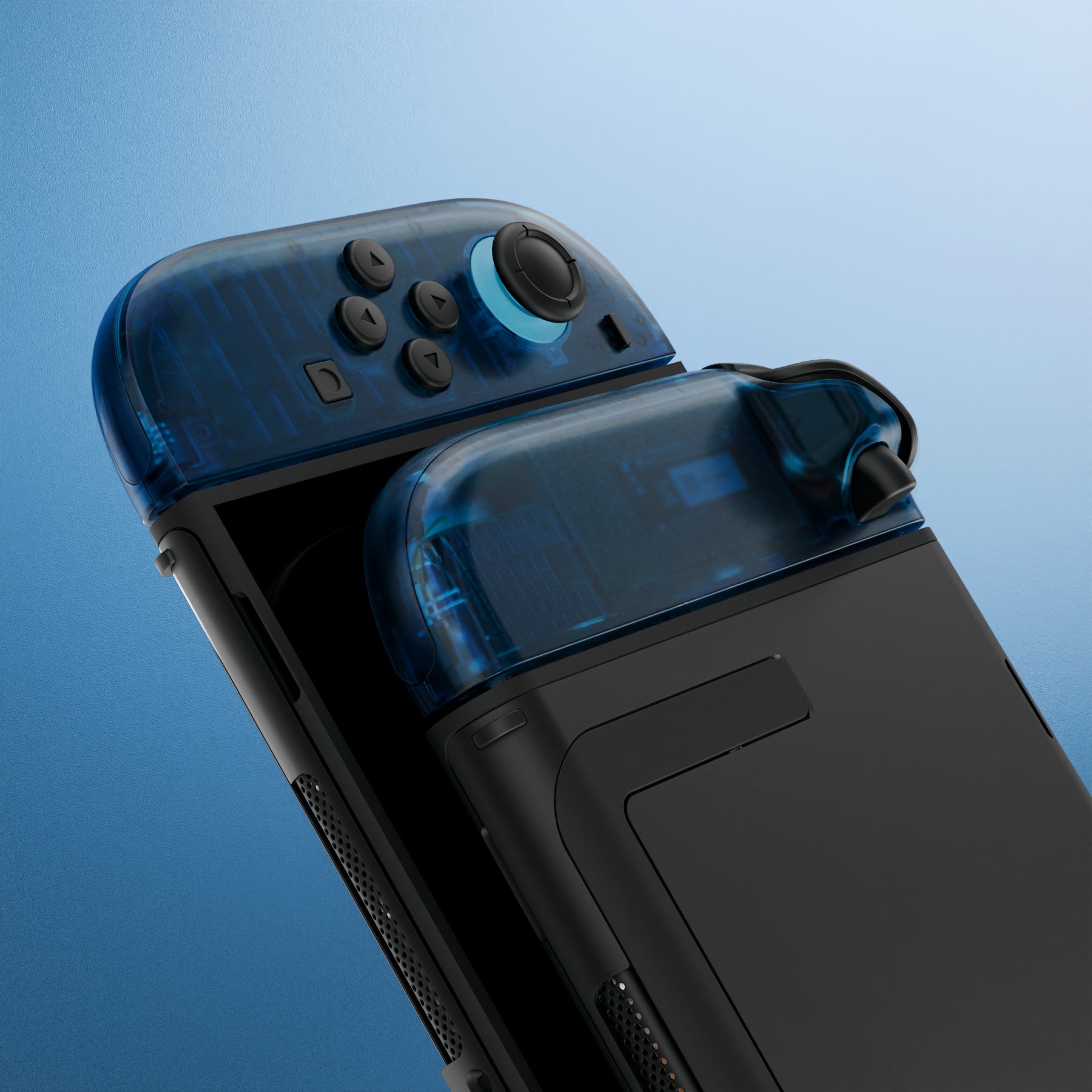 Nintendo Switch 本体 スケルトンカスタム クリアブルー eXtremeRate Clear Blue DIY Replacement Joycon Shells for Nintendo