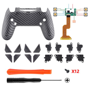 Carbon Fiber Designed Dawn Remap Kit with Custom PCB+ Back shell +4 Back Buttons Compatible With PS4 JDM-040 /JDM-050 /JDM-055 Controller-P4RM003 - Extremerate Wholesale