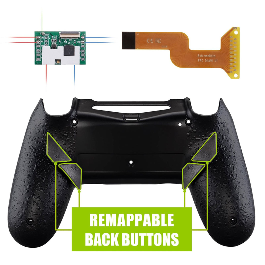 3D Splashing Rubberized Black Dawn Remap Kit With Custom PCB+Back Shell+4 Back Buttons Compatible With PS4-JDM-040/JDM-050/JDM-055 Controller-P4RM006 - Extremerate Wholesale