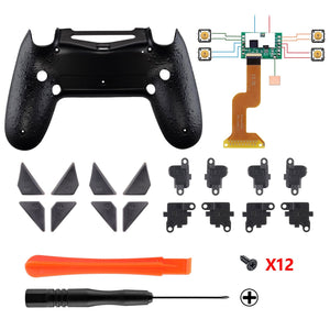 3D Splashing Rubberized Black Dawn Remap Kit With Custom PCB+Back Shell+4 Back Buttons Compatible With PS4-JDM-040/JDM-050/JDM-055 Controller-P4RM006 - Extremerate Wholesale