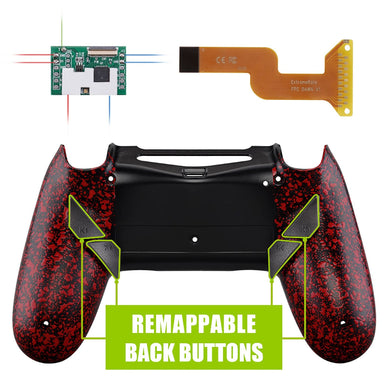 3D Splashing Rubberized Red Dawn Remap Kit with Custom PCB + Back shell +4 Back Buttons Compatible With PS4 JDM-040 /JDM-050 /JDM-055 Controller-P4RM009 - Extremerate Wholesale