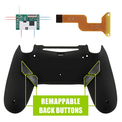 Soft Touch Black Dawn Remap Kit with Custom PCB + Back shell +4 Back Buttons Compatible With PS4 JDM-040 /JDM-050 /JDM-055 Controller-P4RM011 - Extremerate Wholesale