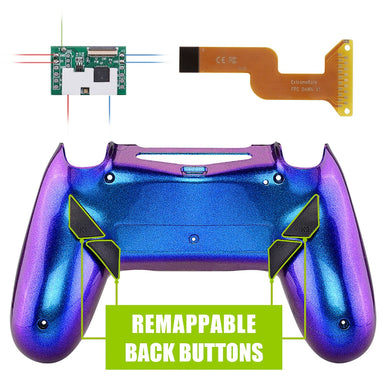 Chameleon Blue Purple Dawn Remap Kit with Custom PCB + Back shell +4 Back Buttons Compatible With PS4 JDM-040 /JDM-050 /JDM-055 Controller-P4RM012 - Extremerate Wholesale