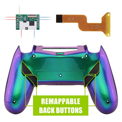 Chameleon Green Purple Dawn Remap Kit with Custom PCB + Back shell +4 Back Buttons Compatible With PS4 JDM-040 /JDM-050 /JDM-055 Controller-P4RM013 - Extremerate Wholesale