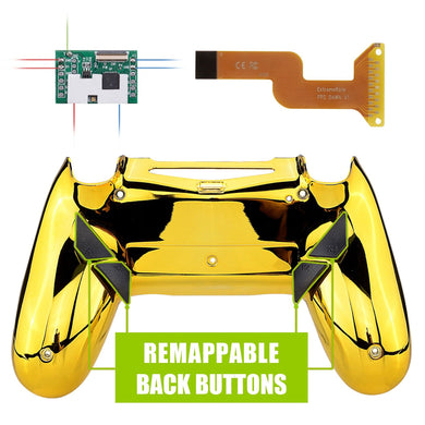 Glossy Chrome Gold Dawn Remap Kit with Custom PCB + Back shell +4 Back Buttons Compatible With PS4 JDM-040 /JDM-050 /JDM-055 Controller-P4RM016 - Extremerate Wholesale