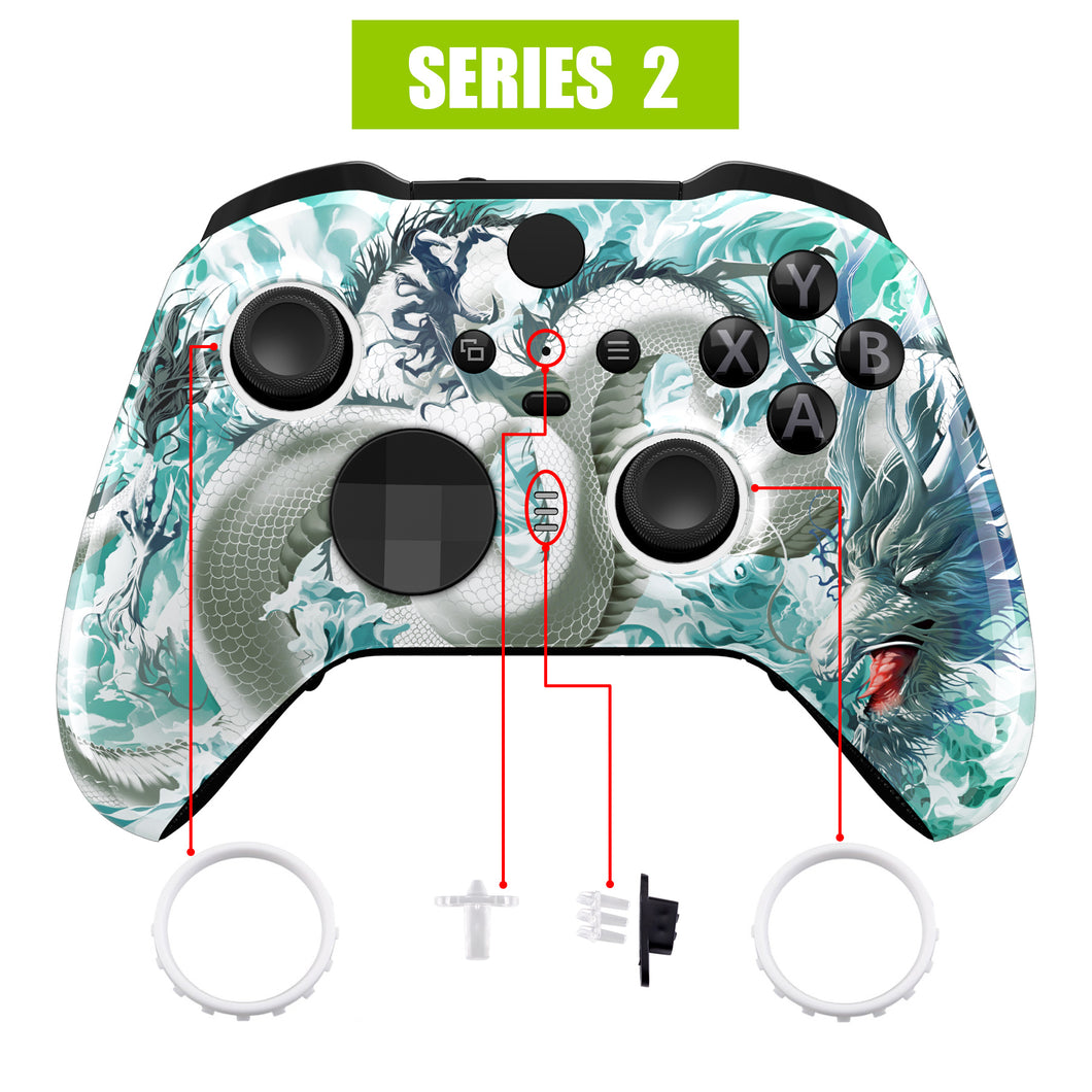 Glossy Jade Dragon - Cloud Dominator Front Shell For Xbox One-Elite2 Controller-ELT151WS
